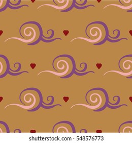 Vector seamless patterns. Red color. Endless texture can be used for printing onto fabric and paper or scrap booking. Valentines day background for invitation.