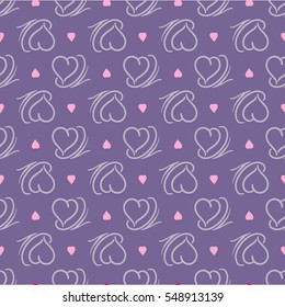 Vector seamless patterns. Red color. Endless texture can be used for printing onto fabric and paper or scrap booking. Valentines day background for invitation.