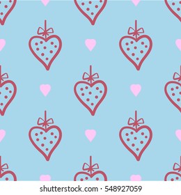 Vector seamless patterns. Red color. Endless texture can be used for printing onto fabric and paper or scrap booking. Valentines day background for invitation.