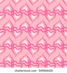 Vector seamless patterns. Red color. Endless texture can be used for printing onto fabric and paper or scrap booking. Valentines day background for invitation.