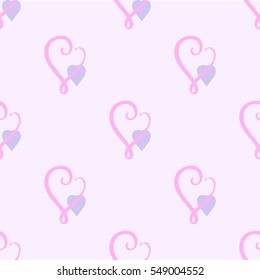Vector seamless patterns. Red color. Endless texture can be used for printing onto fabric and paper or scrap booking. Valentines day background for invitation.