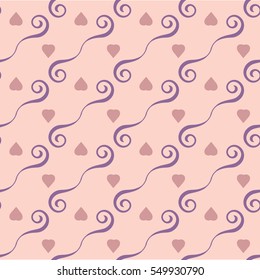 Vector seamless patterns. Red color. Endless texture can be used for printing onto fabric and paper or scrap booking. Valentines day background for invitation.