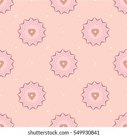 Vector seamless patterns. Red color. Endless texture can be used for printing onto fabric and paper or scrap booking. Valentines day background for invitation.