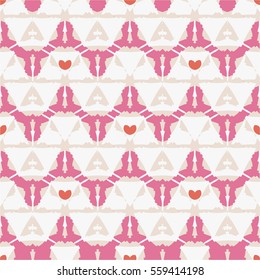 Vector seamless patterns. Red color. Endless texture can be used for printing onto fabric and paper or scrap booking. Valentines day background for invitation.