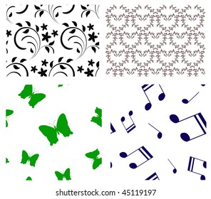 vector seamless patterns set