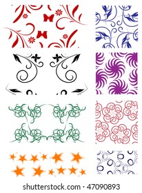 vector seamless patterns set