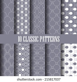 vector seamless patterns set. Endless texture can be used for wallpaper, pattern fills, web page background,surface textures.