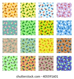 Vector seamless patterns set with nature and seasons theme