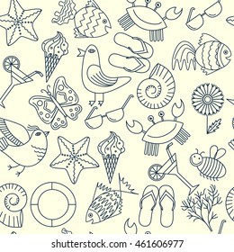 Vector seamless patterns for the summer theme