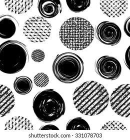 Vector Seamless Patterns Texture . Grunge Circle Shapes.