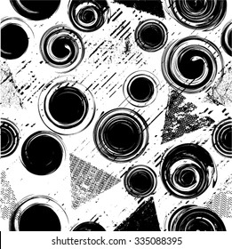 Vector Seamless Patterns Texture . Grunge Circle Shapes.