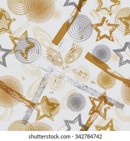 Vector Seamless Patterns . Texture . Grunge Circle Shapes.