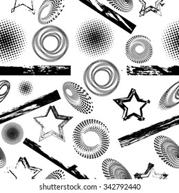 Vector Seamless Patterns . Texture . Grunge Circle Shapes.