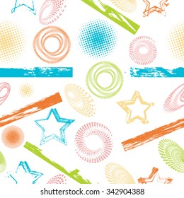 Vector Seamless Patterns . Texture .  Grunge Circle Shapes.