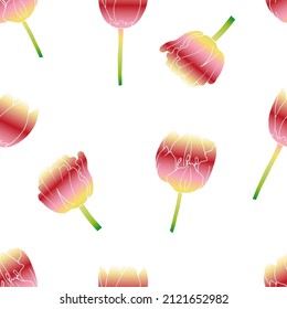 patrones vectoriales sin fisuras con tulipanes, flores, fondo