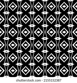 Vector seamless pattern.Simple stylish abstract geometric background. Monochrome image. Black and white color. Design for decor, prints, textile.Design element for prints. 