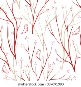Vector seamless pattern.Stylish texture. Endless floral background. berries branch seamless ornament