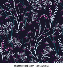 Vector seamless pattern.Stylish texture. Endless floral background. apples berries branch seamless ornament