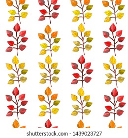 Vector seamless pattern,texture,print with fall leaves on the transparent background. Autumn colors.