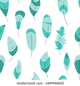 Vector seamless pattern,texture,wallpaper,print with han ddrawn feathers. Fashion,trendy design