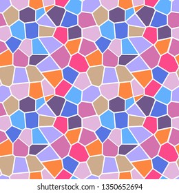 Vector seamless pattetn in a stained glass style. Abstract colorful background. 