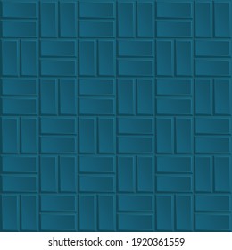 Vector seamless pavement texture. Blue street pavement seamless background. Colorful realistic paving slabs. Geometric mosaic street tiles seamless pattern. Stone floor tiles. Top view.