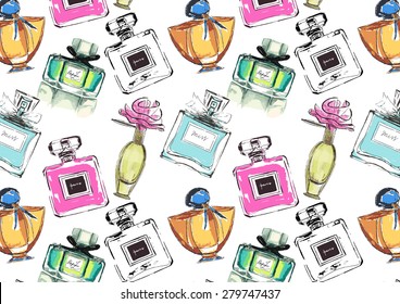 Vector seamless perfume pattern 