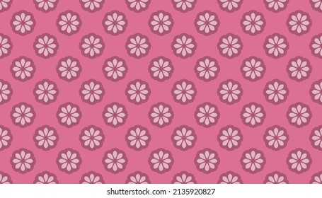 Vector seamless pink abstract background. Delicate design with cute flowers for textile, poster, card, fabric, wrapping, decoration. Pacific pink gradient colors. Vector illustration EPS 10.