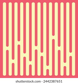Vector Seamless Pink And Cream Irregular Rounded Lines Halftone Transition Abstract Background Pattern