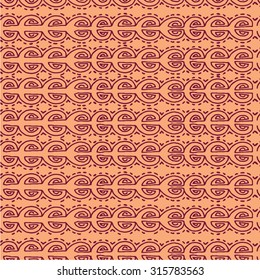 Vector seamless pink  ethnic pattern hand drawn 