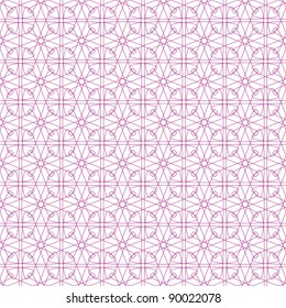 Vector seamless pink illustration of tangier grid, abstract guilloche background