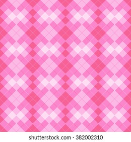 Vector seamless  pink plaid pattern. Graphical geometric endless background.