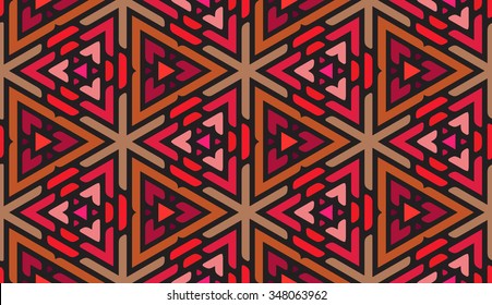 Vector Seamless Pink Shades Multicolor Triangle Ornaments Pattern Abstract Background