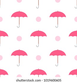 Vector seamless pink umbrella pattern. 