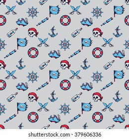 Vector seamless pirate pattern
