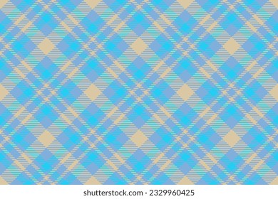 Vector seamless plaid of fabric pattern background with a check texture textile tartan in blue and light colors.
