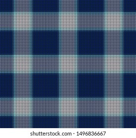 vector seamless plaid knitted checkered pattern
