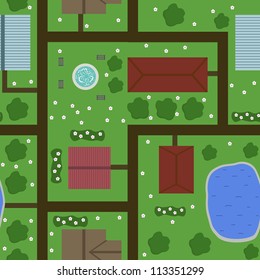 vector seamless plan of the town