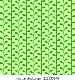 Vector seamless plants pattern on green background eps 10 format