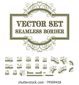 Vector seamless plants pattern in vintage style