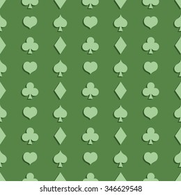 Vector Seamless Playing Cards Suits Pattern Background