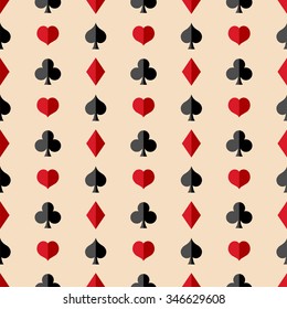 Vector Seamless Playing Cards Suits Pattern Background