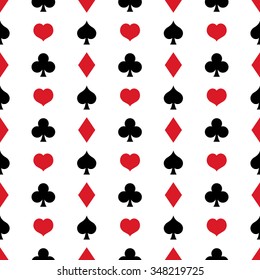 Vector Seamless Playing Cards Suits Pattern Background