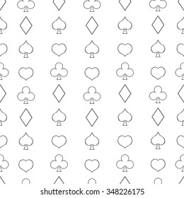 Vector Seamless Playing Cards Suits Pattern Background