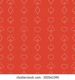 Vector Seamless Playing Cards Suits Pattern Background