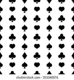 Vector Seamless Playing Cards Suits Pattern Background