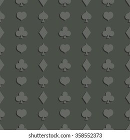 Vector Seamless Playing Cards Suits Pattern Background