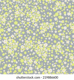 vector seamless polka dot cute little ditsy flower print