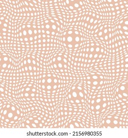 Vector seamless polka dot pattern with optical illusion. Simple design for wrapping paper, wallpaper, textile, stationery.