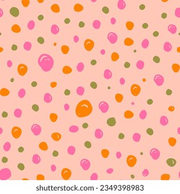 Vector seamless polka dot pattern. dot brush, liner, pattern. Monochrome Scandinavian backgrounds of simple primitive with dots for textile design, for covers of notebooks and other.Raster.EPS 10